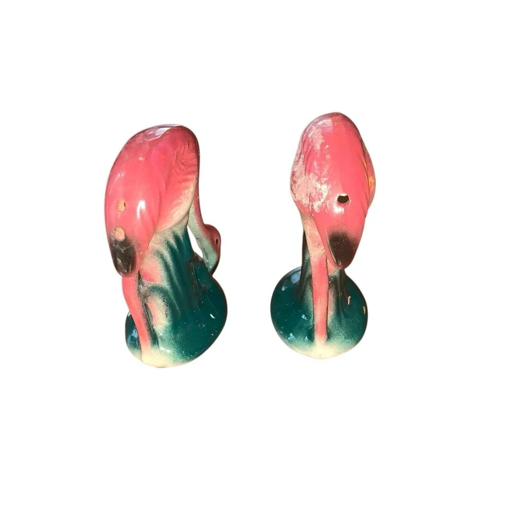 Vintage Flamingo Salt And Pepper Shakers 1980s Collectible